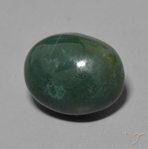 Pietra del sangue Verde terroso naturale da 6.71 ct, Ovale, Opaco