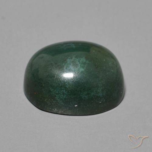 Pietra del sangue Verde terroso naturale da 6.71 ct, Ovale, Opaco