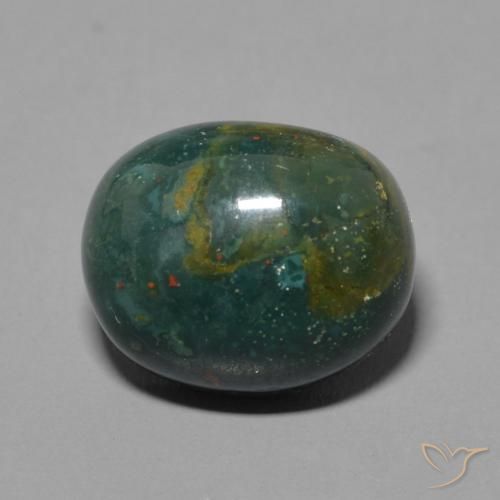 Pietra del sangue Verde scuro naturale da 4.64 ct, Ovale, Opaco