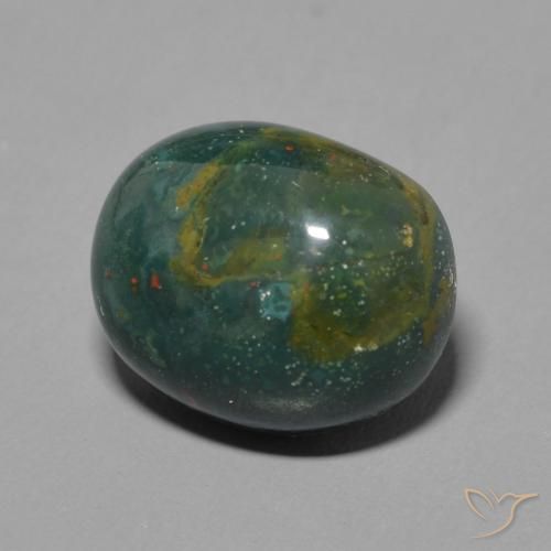 Pietra del sangue Verde scuro naturale da 4.64 ct, Ovale, Opaco