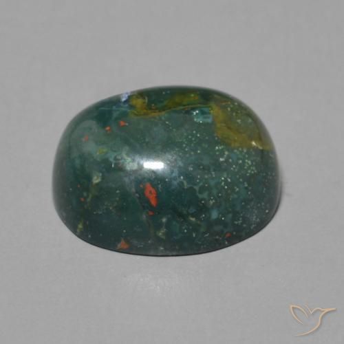 Pietra del sangue Verde scuro naturale da 4.64 ct, Ovale, Opaco