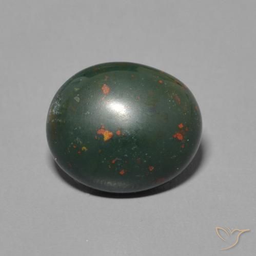 Pietra del sangue Verde e Rosso naturale da 2.25 ct, Ovale, Opaco