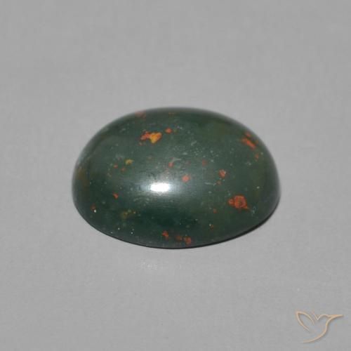 Pietra del sangue Verde e Rosso naturale da 2.25 ct, Ovale, Opaco
