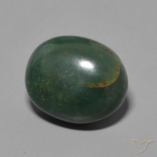 Pietra del sangue Verde medio naturale da 5.96 ct, Ovale, Opaco