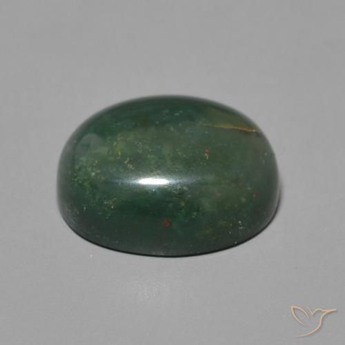 Pietra del sangue Verde medio naturale da 5.96 ct, Ovale, Opaco