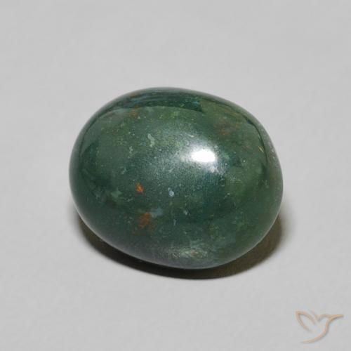 Pietra del sangue Verde medio naturale da 2.45 ct, Ovale, Opaco