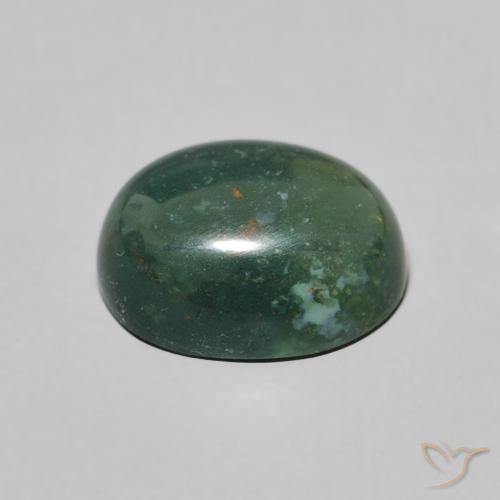 Pietra del sangue Verde medio naturale da 2.45 ct, Ovale, Opaco