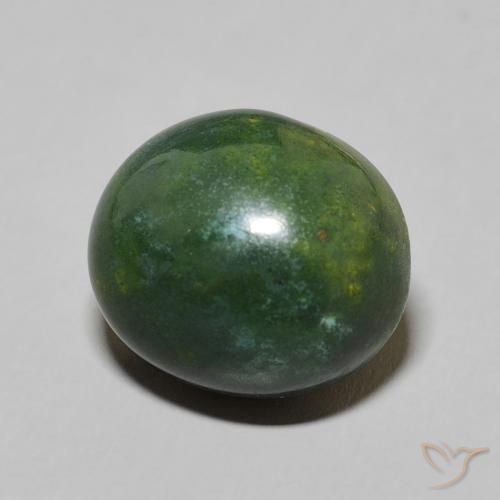 Pietra del sangue Verde scuro naturale da 8.75 ct, Ovale, Opaco