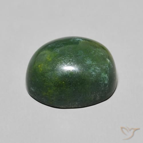Pietra del sangue Verde scuro naturale da 8.75 ct, Ovale, Opaco