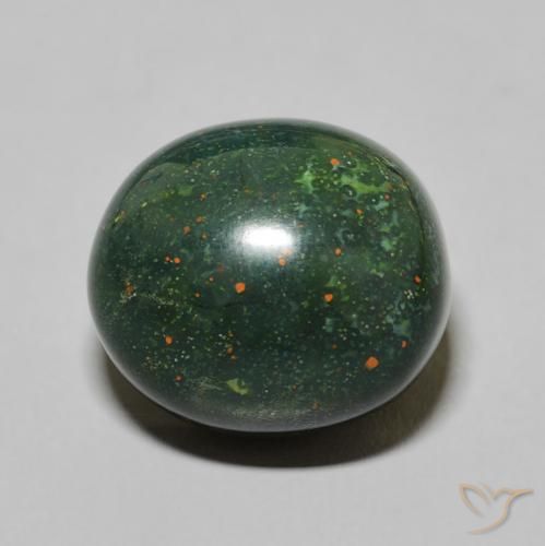 11.19ct Naturale Verde medio Pietra del sangue, Ovale, Opaco