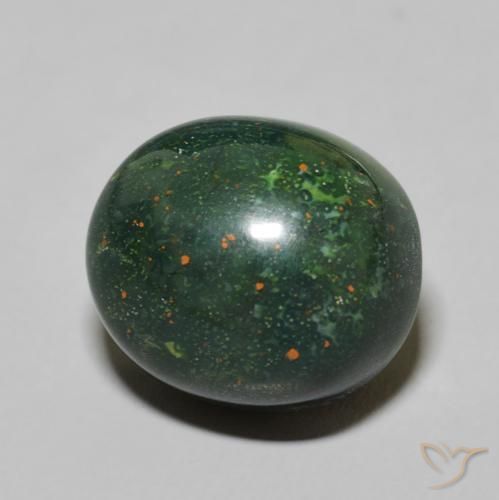 Pietra del sangue Verde medio naturale da 11.19 ct, Ovale, Opaco