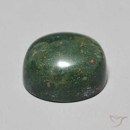 Pietra del sangue Verde medio naturale da 11.19 ct, Ovale, Opaco