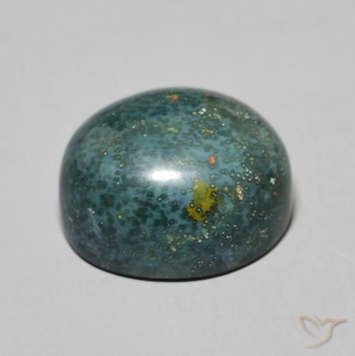 Pietra del sangue Verde scuro medio naturale da 9.08 ct, Ovale, Opaco