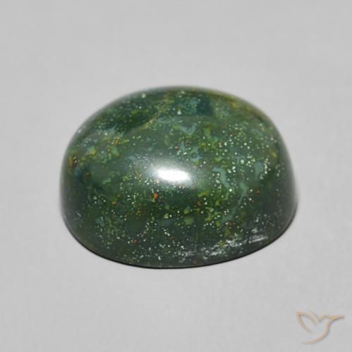 Pietra del sangue Verde scuro naturale da 8.18 ct, Ovale, Opaco