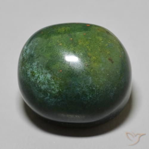 Pietra del sangue Verde medio naturale da 47.84 ct, Ovale, Opaco