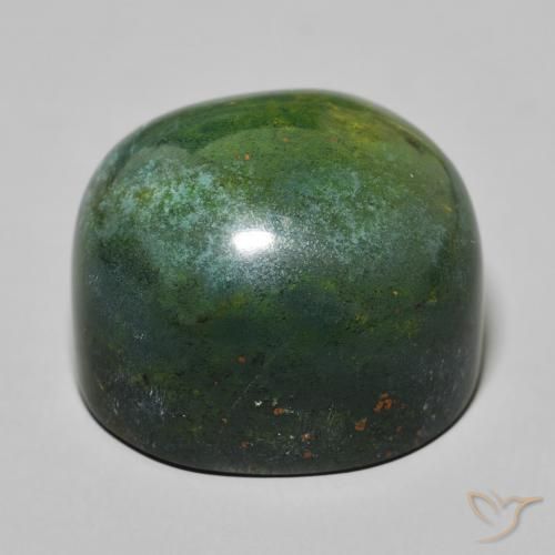 Pietra del sangue Verde medio naturale da 47.84 ct, Ovale, Opaco