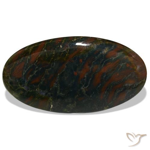 Eliotropio naturale verde da 29,47 ct, taglio ovale, opaco