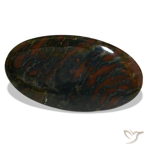 Eliotropio naturale verde da 29,47 ct, taglio ovale, opaco