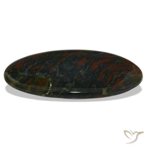 Eliotropio naturale verde da 29,47 ct, taglio ovale, opaco