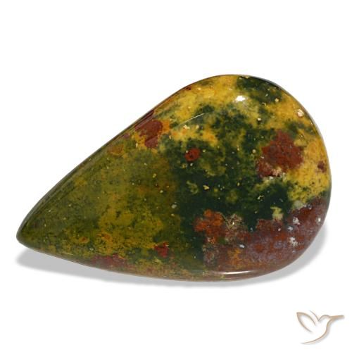 12.99ct verde eliotropio, taglio a pera, opaco