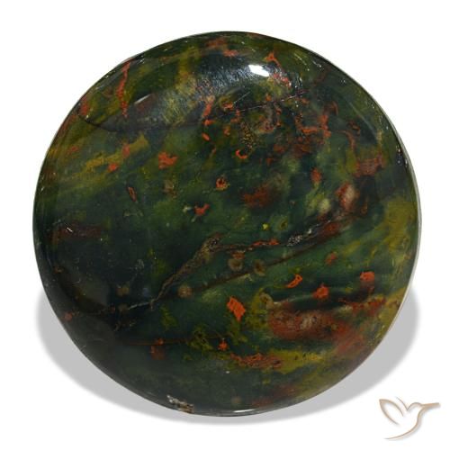 22.49ct verde eliotropio, rotondo, opaco
