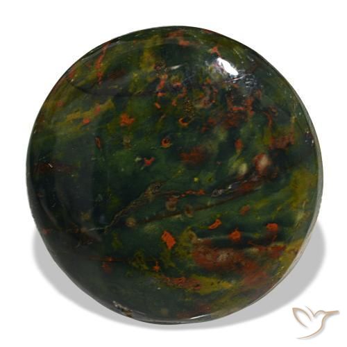 Eliotropio naturale verde da 22,49 ct, taglio rotondo, opaco