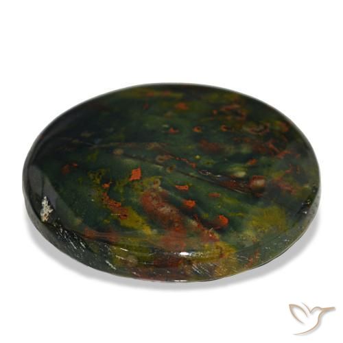 Eliotropio naturale verde da 22,49 ct, taglio rotondo, opaco