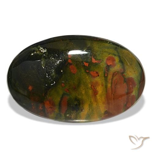 Eliotropio naturale verde da 16,90 ct, taglio ovale, opaco