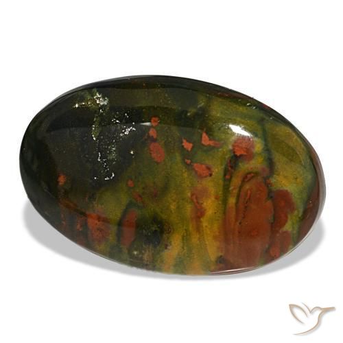 Eliotropio naturale verde da 16,90 ct, taglio ovale, opaco