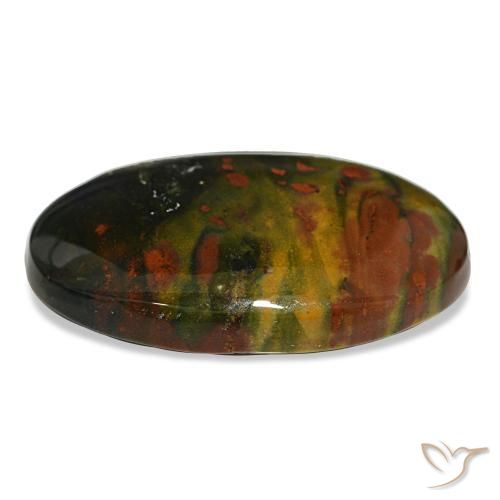 Eliotropio naturale verde da 16,90 ct, taglio ovale, opaco