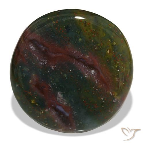 Eliotropio naturale verde da 23,67 ct, taglio rotondo, opaco