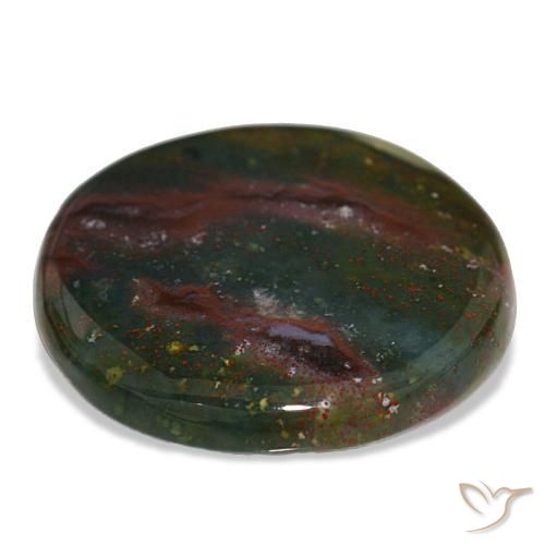 Eliotropio naturale verde da 23,67 ct, taglio rotondo, opaco