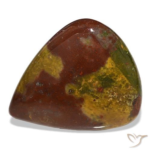 Eliotropio naturale multicolore da 26,50 ct, taglio a pera, opaco