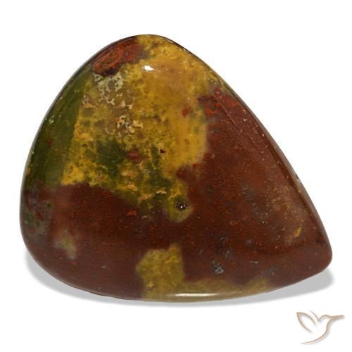 Eliotropio naturale multicolore da 26,50 ct, taglio a pera, opaco