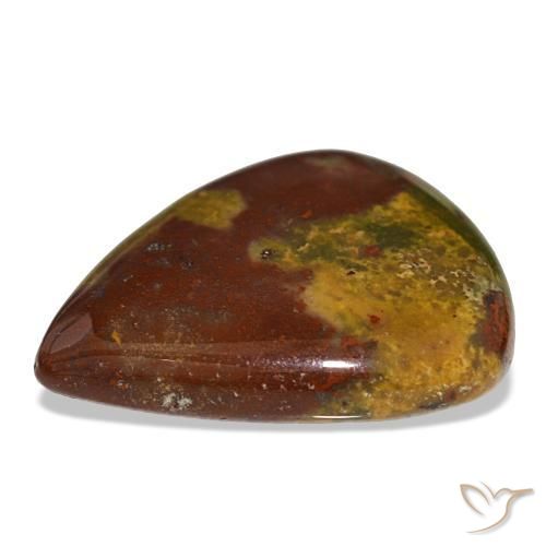 Eliotropio naturale multicolore da 26,50 ct, taglio a pera, opaco