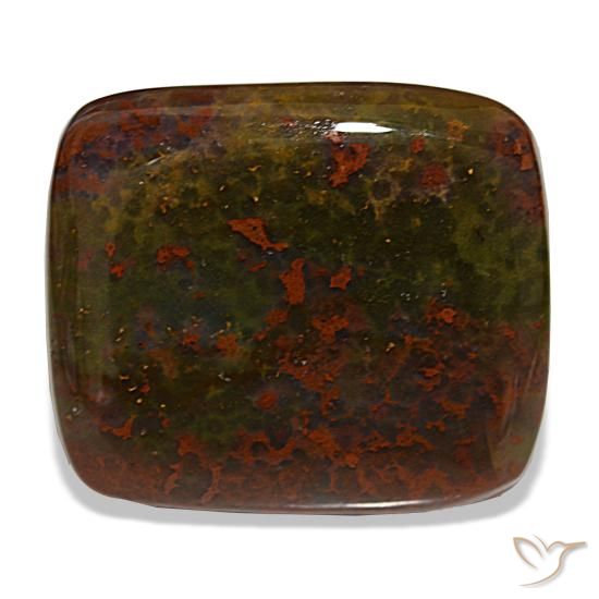 Eliotropio naturale verde da 30,22 ct, taglio a cuscino, opaco