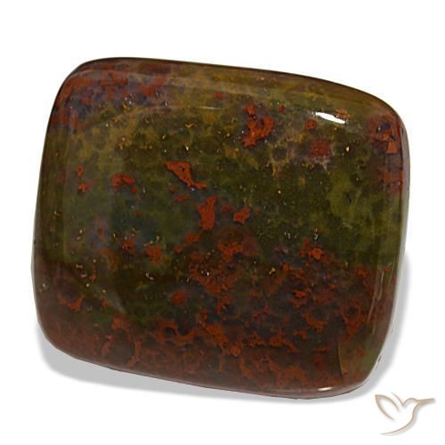 Eliotropio naturale verde da 30,22 ct, taglio a cuscino, opaco