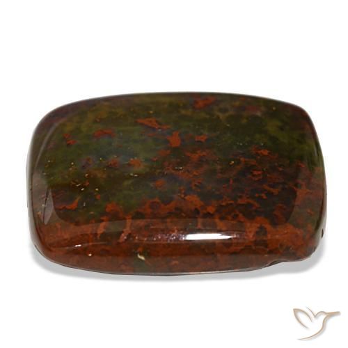 Eliotropio naturale verde da 30,22 ct, taglio a cuscino, opaco