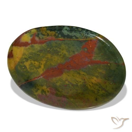 Eliotropio naturale verde da 34,13 ct, taglio ovale, opaco