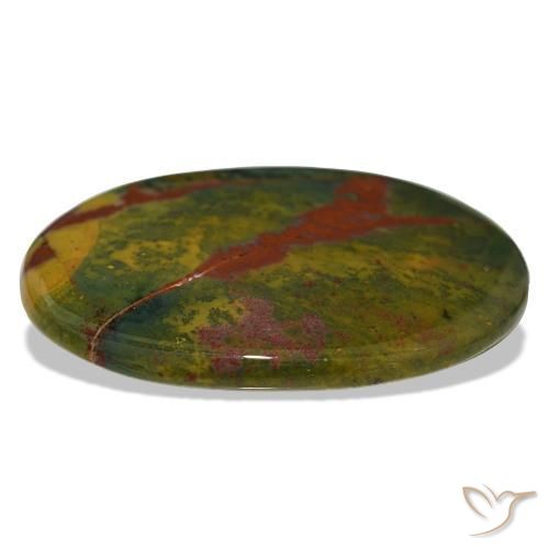 Eliotropio naturale verde da 34,13 ct, taglio ovale, opaco