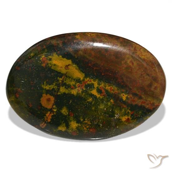 Eliotropio naturale verde da 30,96 ct, taglio ovale, opaco