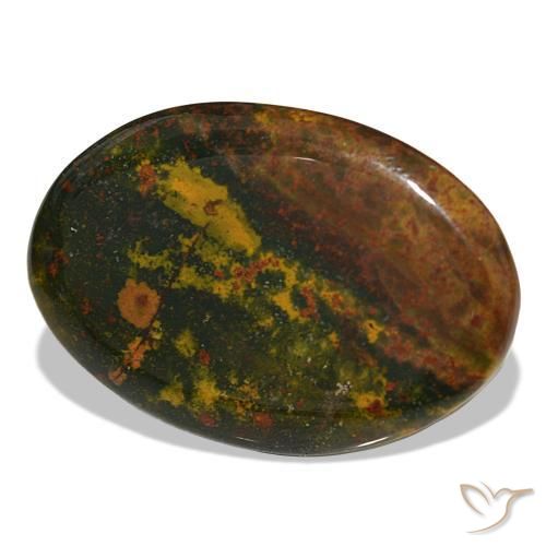 Eliotropio naturale verde da 30,96 ct, taglio ovale, opaco