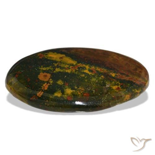 Eliotropio naturale verde da 30,96 ct, taglio ovale, opaco