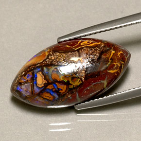 Opale boulder naturale multicolore da 10,92 ct, marchesa, opaco
