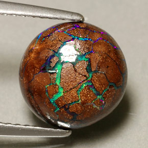 Opale masso Multicolore naturale da 3.75 ct, Taglio rotondo, Opaco