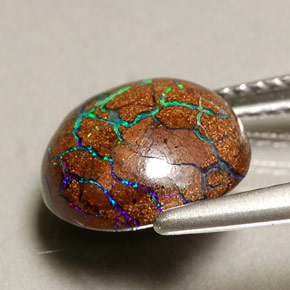 Opale masso Multicolore naturale da 3.75 ct, Taglio rotondo, Opaco