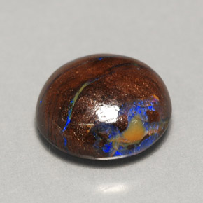 Opale boulder naturale multicolore da 3,11 ct, taglio rotondo, opaco