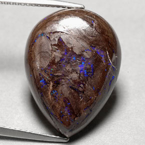 Opale boulder naturale multicolore da 14,97 ct, taglio a pera, opaco