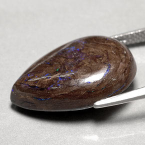 Opale boulder naturale multicolore da 14,97 ct, taglio a pera, opaco