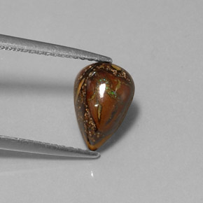 Opale boulder naturale multicolore da 1,88 ct, taglio a pera, opaco